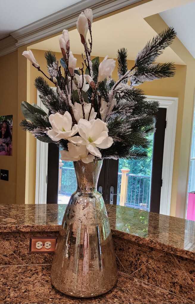 Pier 1 Mirrored Vase & Winter Floral Stems For $20 In Johns Creek